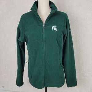 Columbia‎ Womens L MSU Spartans Green Fleece Collegiate Gorpcore Layering Jacket